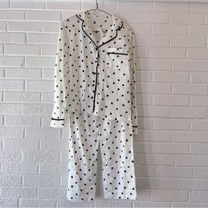 Kate spade Black and White Heart Pajama Set